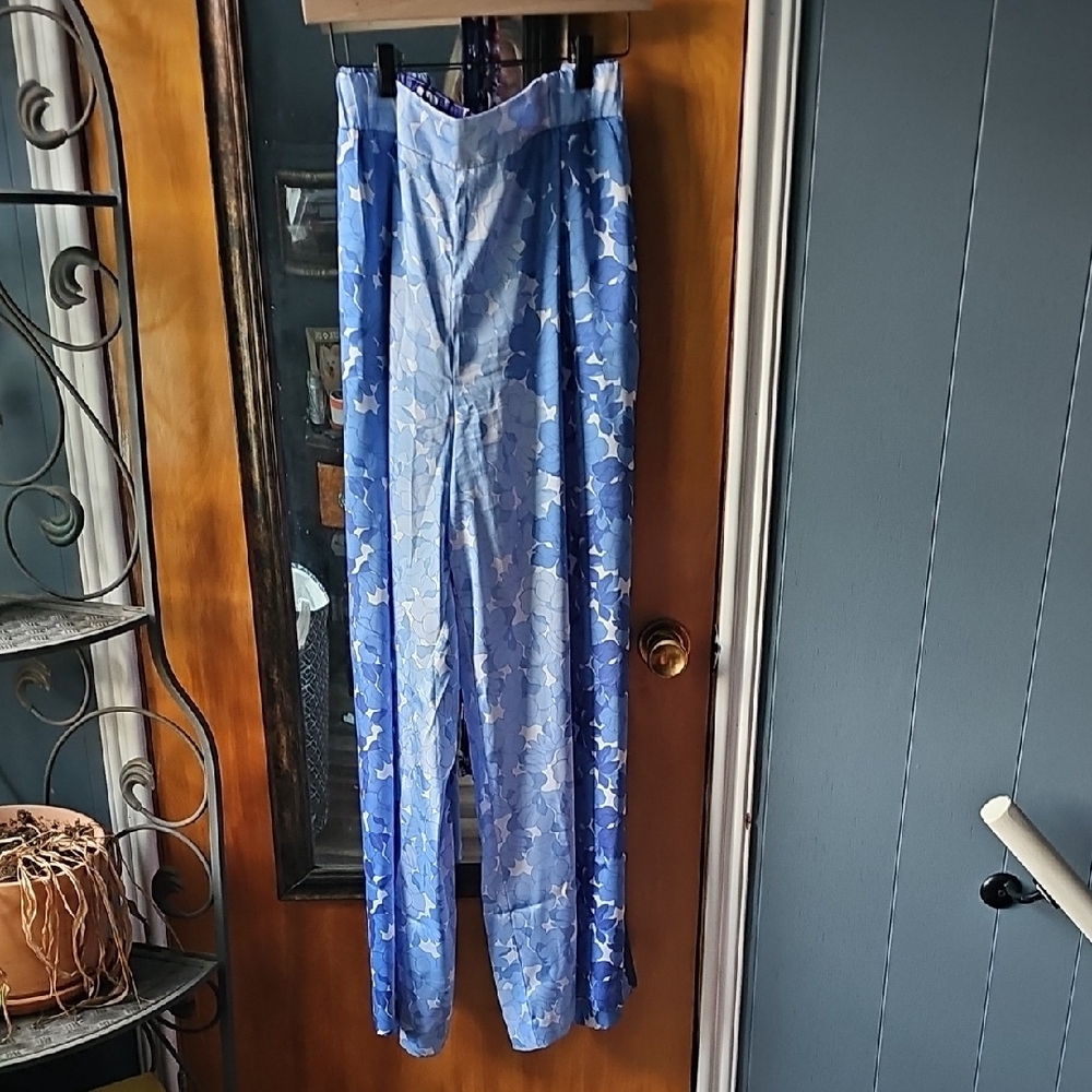 Lane Bryant Blue Floral Patterned Pants Size 20